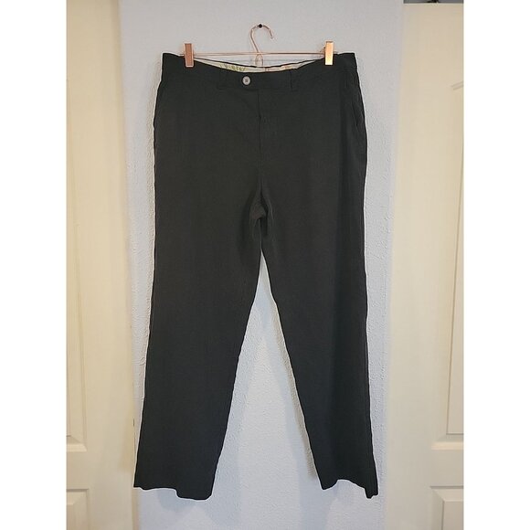 TOMMY BAHAMA Charcoal Gray Silk Cotton Blend Slack Pants Size 36x34 Mens Work - Picture 1 of 5